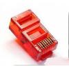 CONNETTORE RETE PLUG RJ45 UTP PER CATEGORIA 5E INCLUSO CAPUCCIO - ROSSO